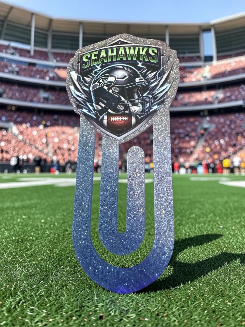 Seahawks Blue Glitter Bookmark Clip - Official Team Design
